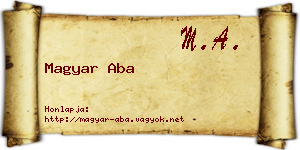 Magyar Aba névjegykártya